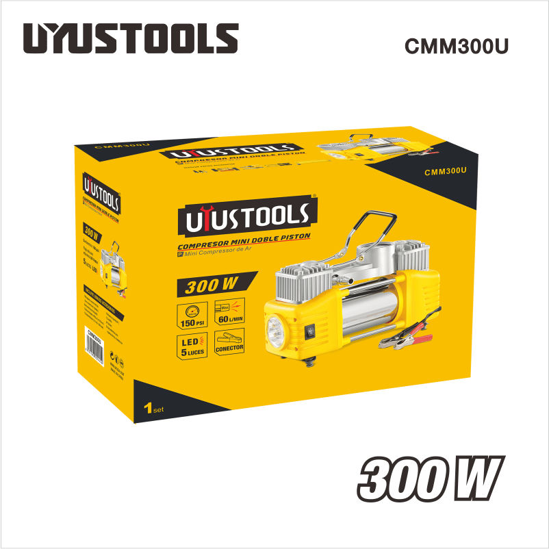 MINI COMPRESORA A BATERÍA DOBLE PISTÓN 300W CMM300U UYUSTOOLS4