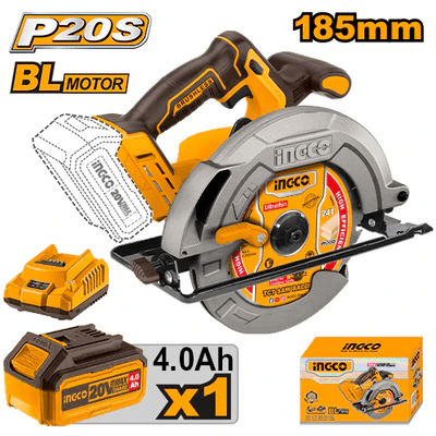 SIERRA CIRCULAR INGCO CSLI18511 DE IONES DE LITIO DE 20 V  DE CORTE AJUSTABLES2