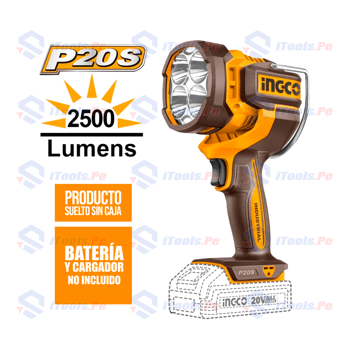 LAMPARA DE TRABAJO INGCO 2500 LM S/CAJA1