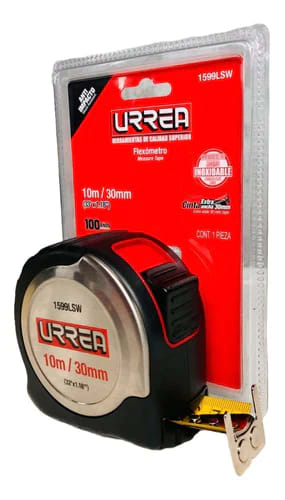 Flexómetro de acero inoxidable 10m x 30 mm Urrea1