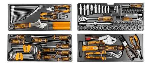 SET DE 108 HERRAMIENTAS MANUALES EN CAJA METALICA INGCO  HTCS1510814