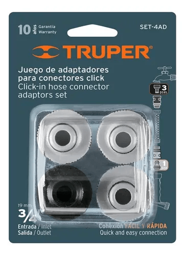 Set de 4 adaptadores para conectores click truper 127302