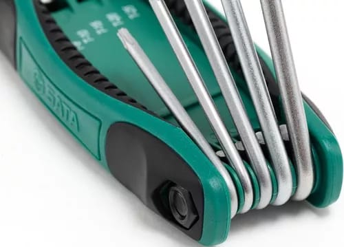 JGO LLAVES TORX PLEGABLE SATA 8PZAS T9-T40 ST09123SJ1