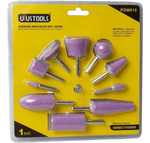 Set piedras montadas para taladro 10 pcs uyustools PDM0101