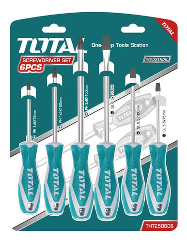 JUEGO DE DESTORNILLADORES INDUSTRIAL 6 PCS TOTAL2