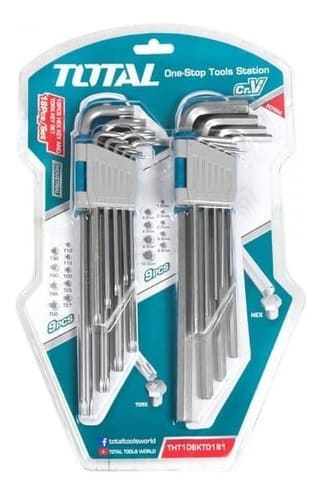 JUEGO DE LLAVES HEXAGONALES Y TORXS 18 PCS TOTAL THT106KT01811