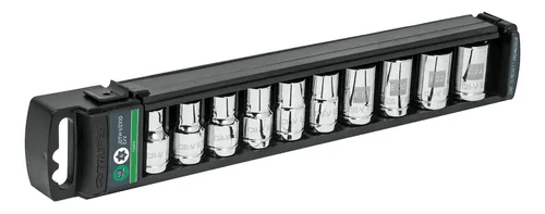 Juego de dados 10 Piezas cortos Milimetrico, Encastre 1/2