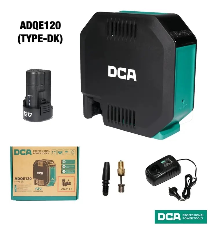 COMPRESOR DE AIRE INALAMBRICO PORTÁTIL DCA 12V- ADQE120DK2