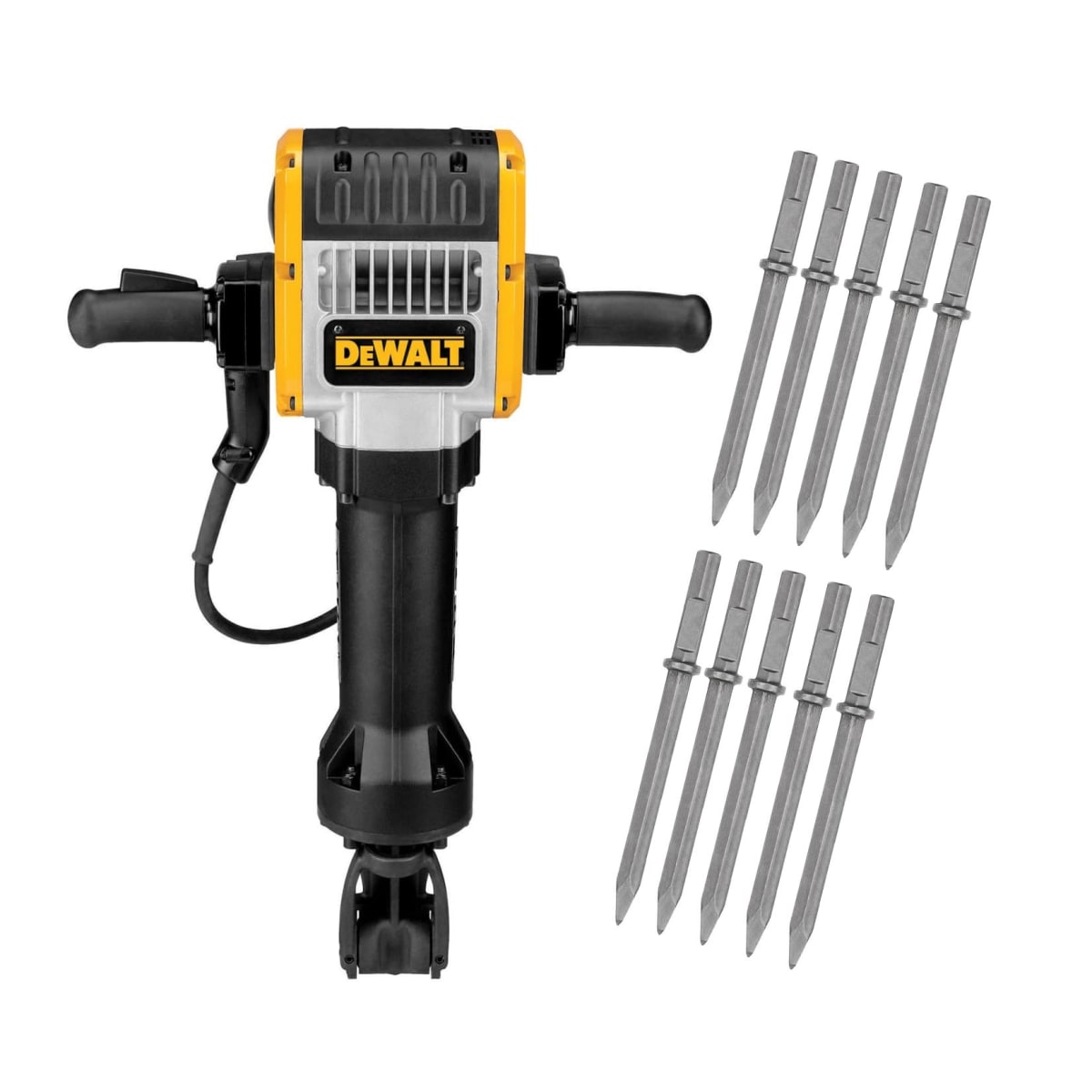 MARTILLO ROMPEPAVIMENTO HEXAGONAL 28 MM 2100 W. DEWALT D25980 + 10 CINCELES3