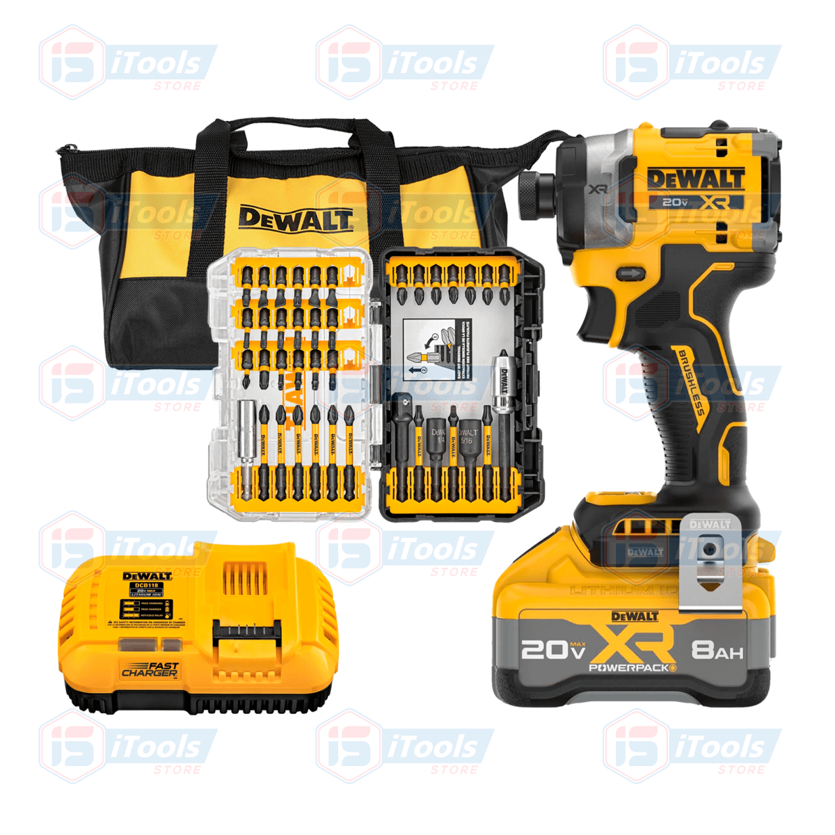 ATORNILLADOR DE IMPACTO DCF860B DEWALT + ACCESORIOS1
