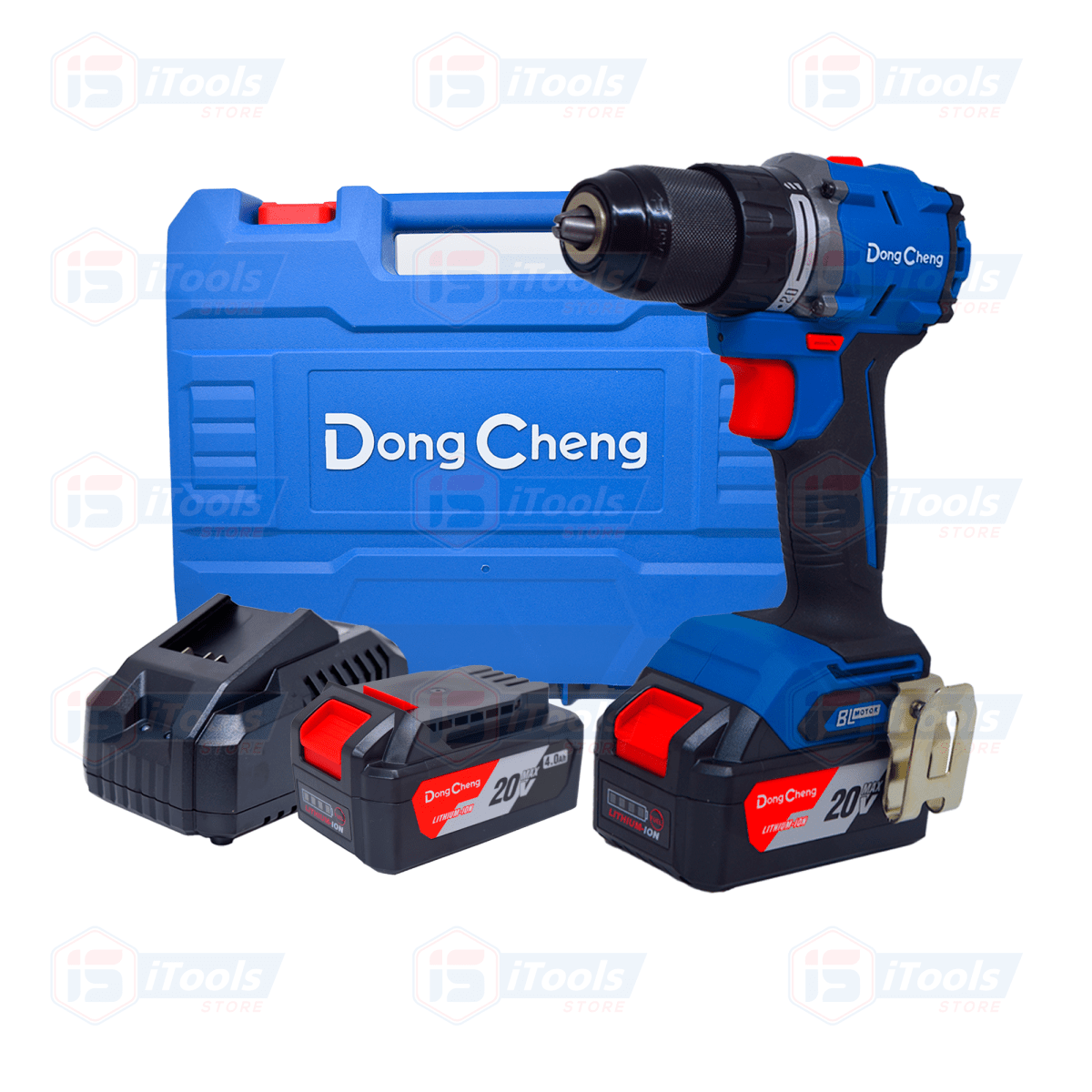 TALADRO PERCUTOR INALÁMBRICO 20V + BATERIA + CARGADOR DONG CHENG / DCJZ2060I1