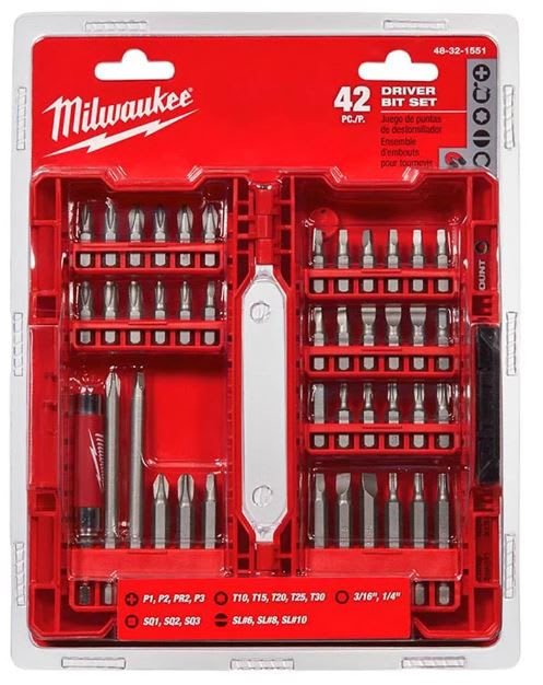 Juego de Puntas de Destornillador 42 piezas Milwaukee 48-32-15513