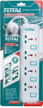EXTENSION SUPRESOR DE PICOS 4 TOMAS 220V TOTAL1