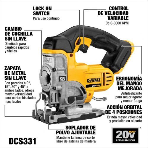 SIERRA CALADORA 20V MAX BARETOOL DCS331B DEWALT (SOLO CABEZAL)4