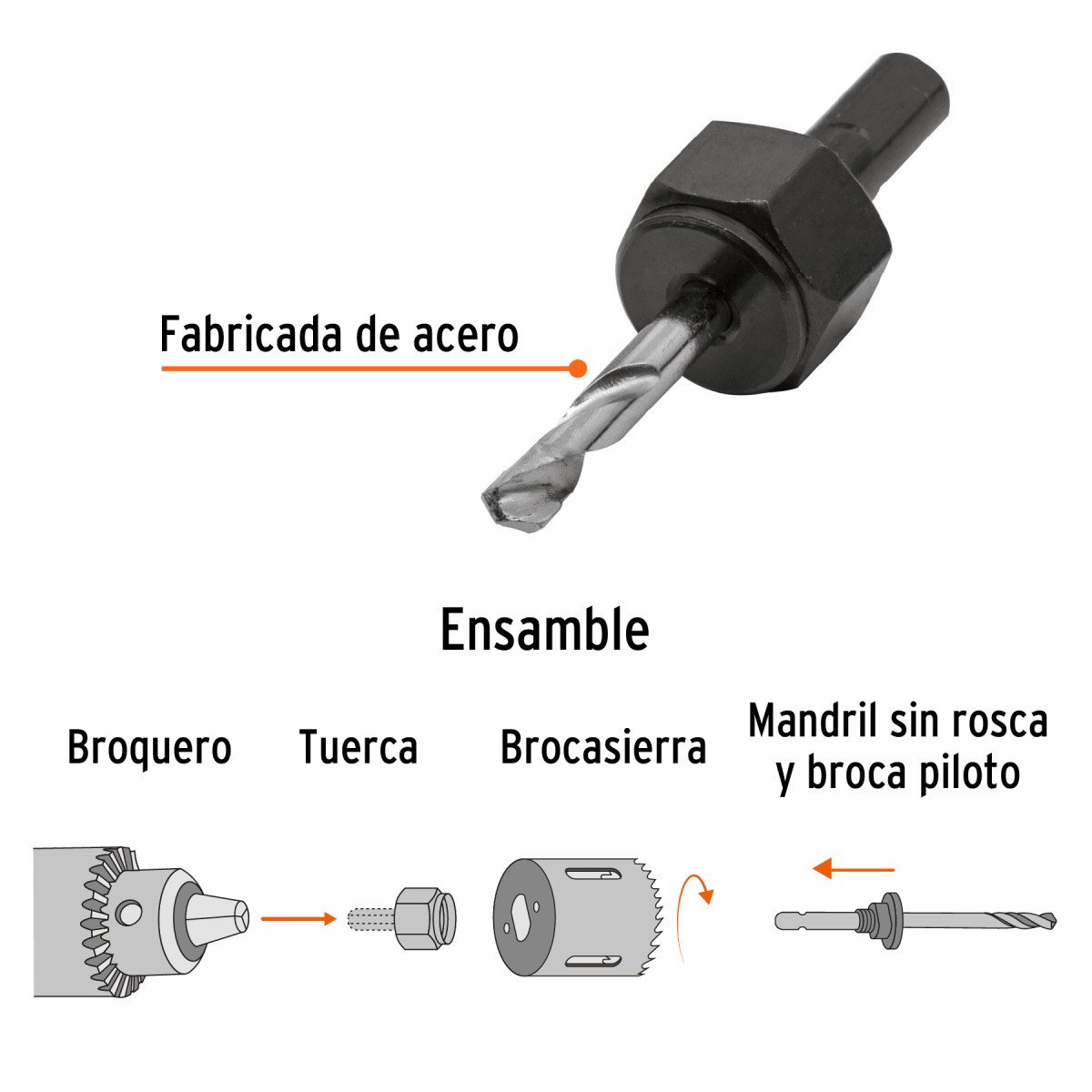 MANDRIL PARA BROCASIERRA 1 1/4