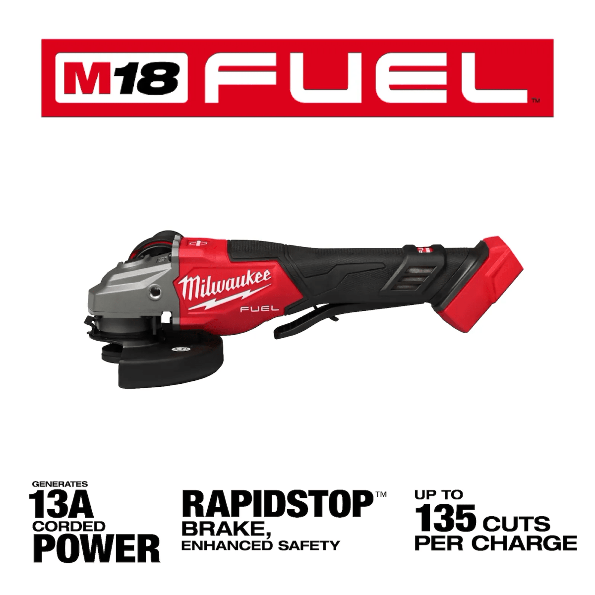 Amoladora con freno M18 FUEL™ 4 1/2¨- 6¨ BARETOOLS MILWAUKEE / 3670-203