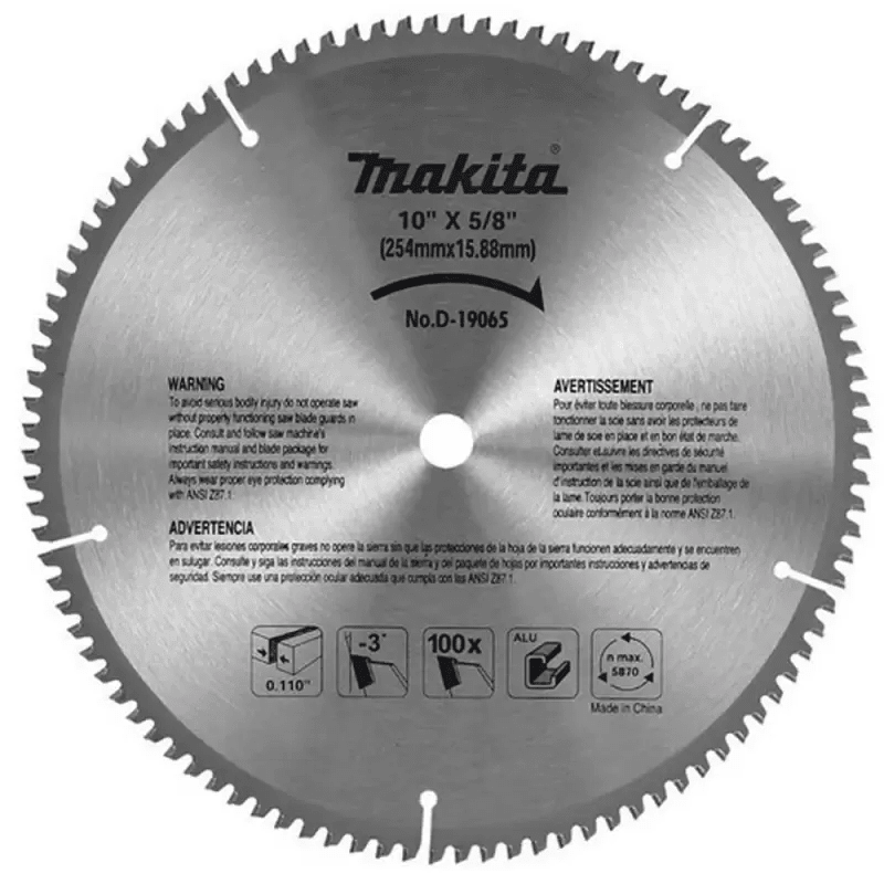 Disco Sierra Circular Para aluminio 10