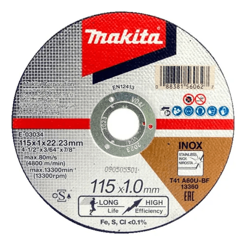 Disco Corte Inoxidable A60 4 1/2 X 1mm Makita E-030341