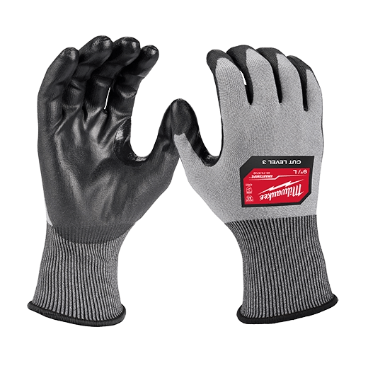 Guantes de poliuretano de alta destreza con nivel de corte 3 talla L MILWAUKEE / 48-73-87321