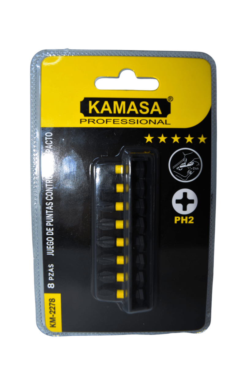 JUEGO DE PUNTAS CONTROL DE IMPACTO PH2 X 8PCS KAMASA1