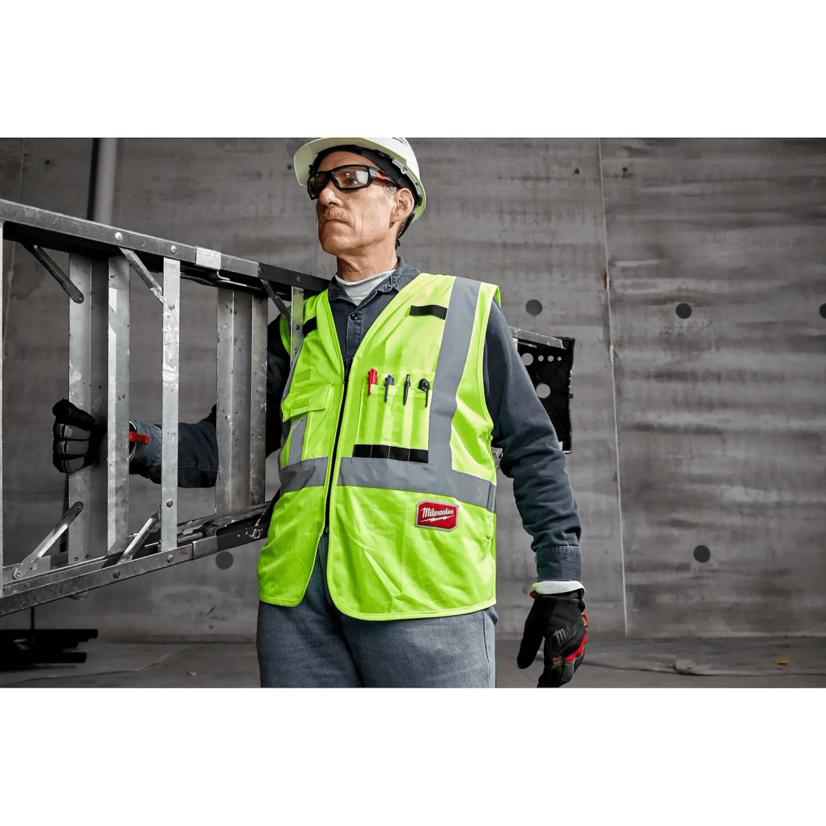 Chaleco de seguridad amarillo de alta visibilidad Clase 2: L / XL Milwaukee 48-73-50222