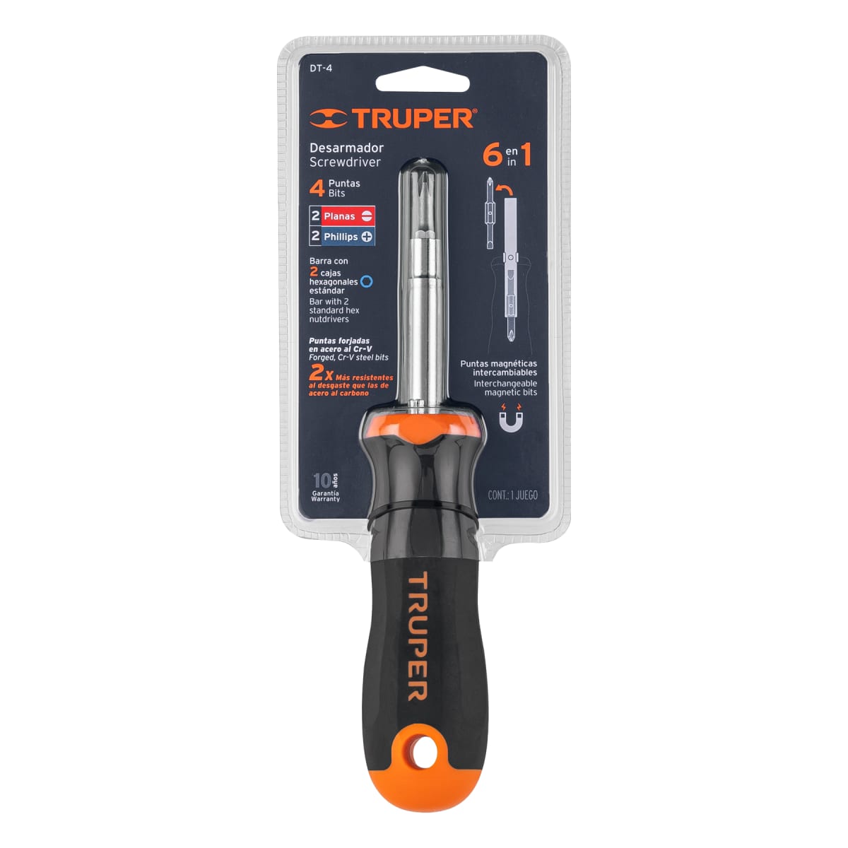 JUEGO DESARMADORES MULTIPUNTA 6 EN 1 TRUPER MULTI PUNTA 142001