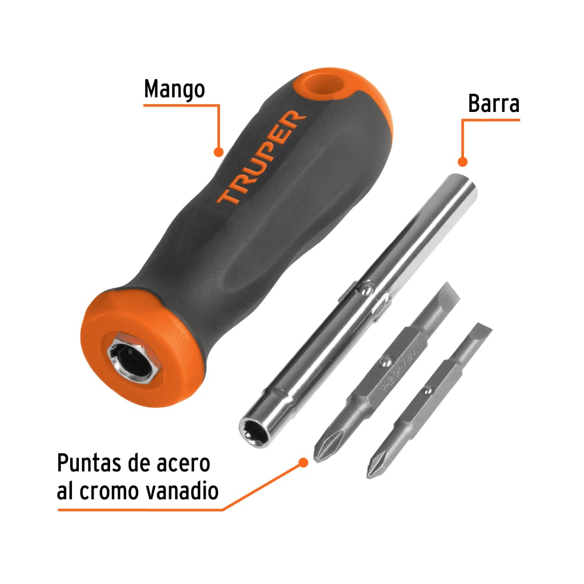 JUEGO DESARMADORES MULTIPUNTA 6 EN 1 TRUPER MULTI PUNTA 142003