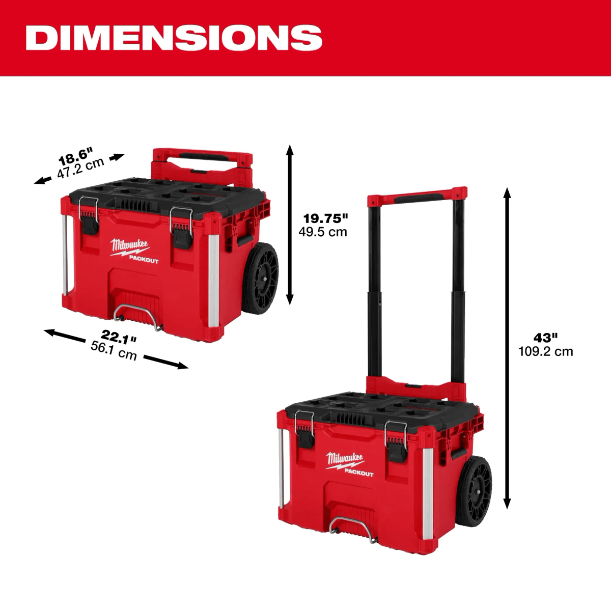 CAJA PARA HERRAMIENTAS CON RUEDAS PACKOUT MILWAUKEE 48-22-84274