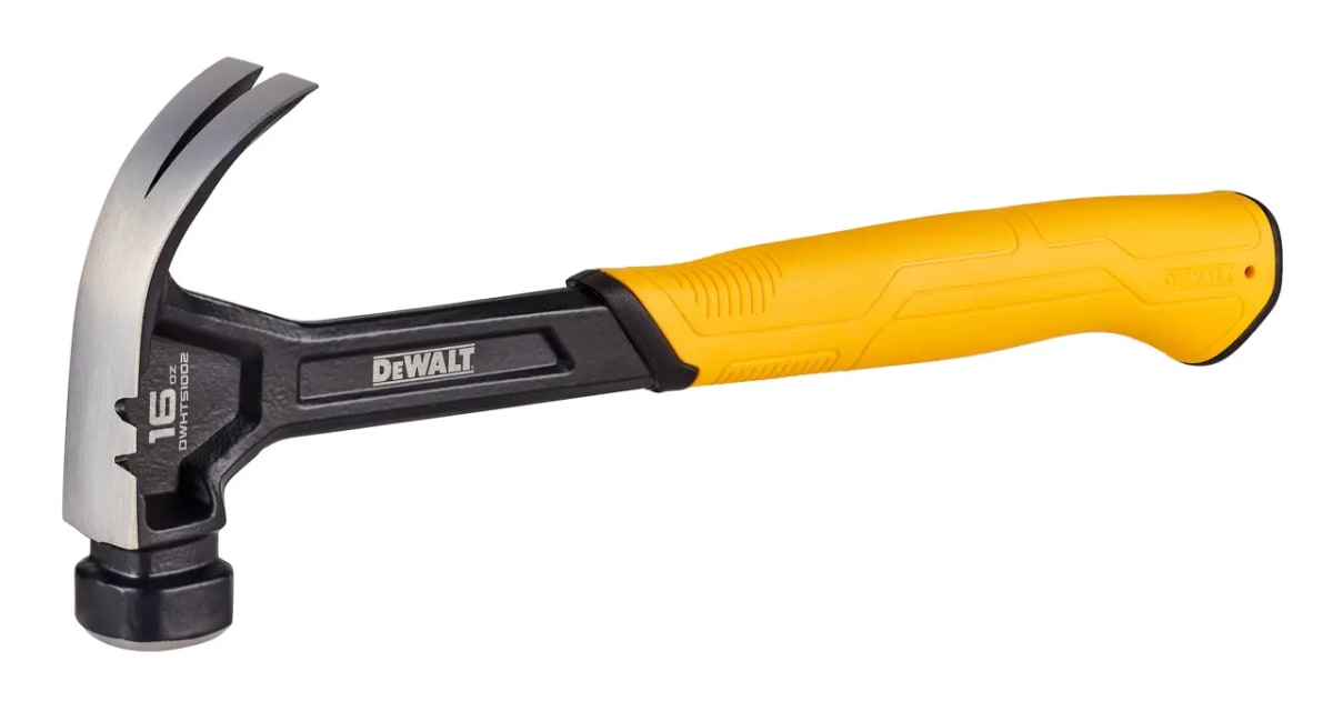 MARTILLO DE ACERO CON GARRA CURVA DE 16 OZ (454 G) DEWALT DWHT510022