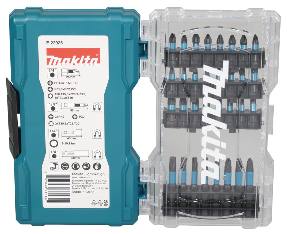 JUEGO DE PUNTAS Y DADOS IMANTADO IMPACT BLACK MAKITA E-229252