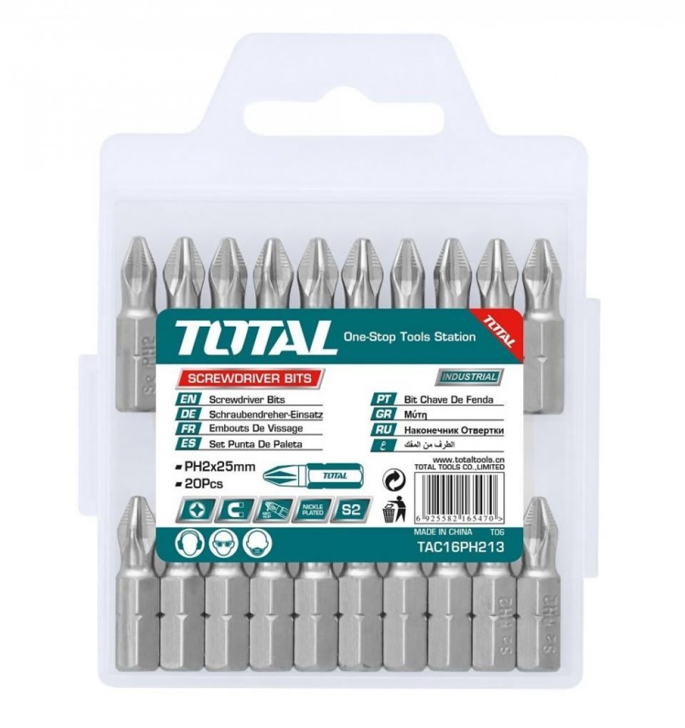 SET DE 20 PUNTAS PARA ATORNILLADOR PH2 25MM TOTAL2