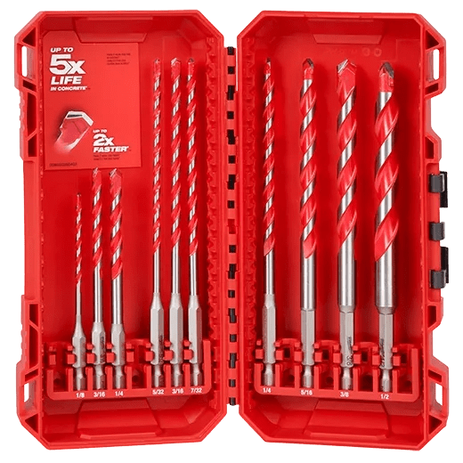 Kit de 10 piezas de brocas de carburo para taladro percutor SHOCKWAVE Impact Duty™ 48-20-90583