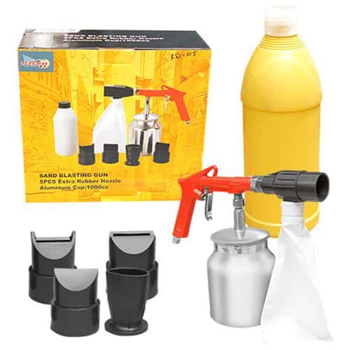 PISTOLA ARENADORA CON VASO DE ALUMINIO Y ACCESORIOS -LD-051