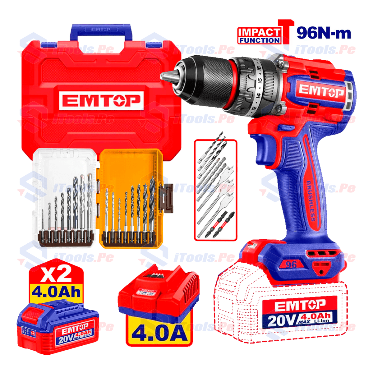 KIT TALADRO PERCUTOR 1/2