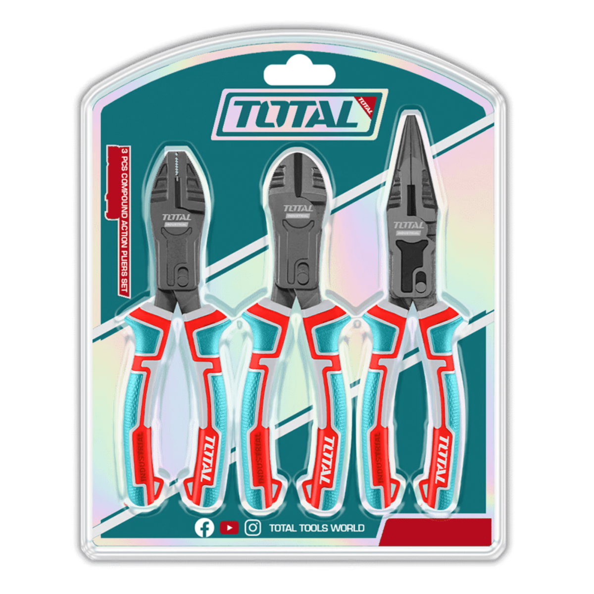 SET DE ALICATES 3PCS UNIVERSAL CORTE Y PUNTA INDUSTRIAL TOTAL / THT2CK231S1