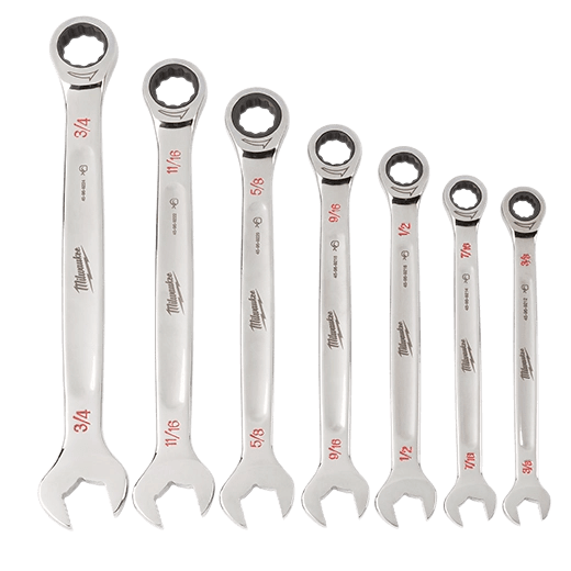 JUEGO DE LLAVES COMBINADAS CON RATCHET 7 PZS MILWAUKEE / 48-22-94064