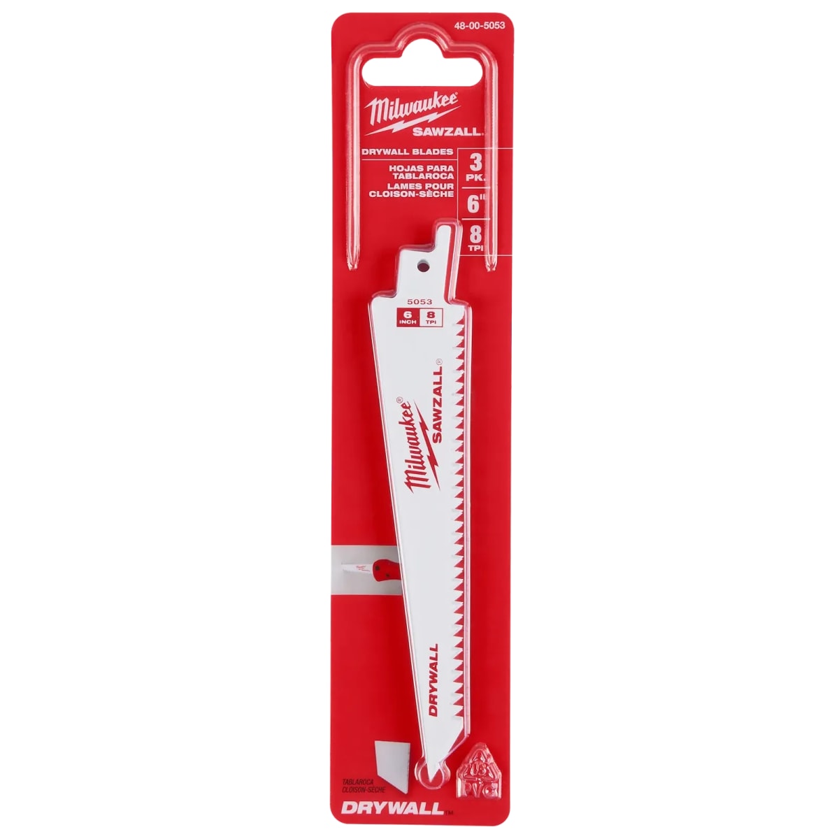 HOJAS DE SIERRA MILWAUKEE SAWZALL PARA DRYWALL DE 6
