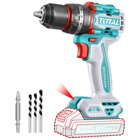 TALADRO ATORNILLADOR  PERCUTOR INALAMBRICO 20V 55NM BRUSHLESS TOTAL / TIDLI2055811