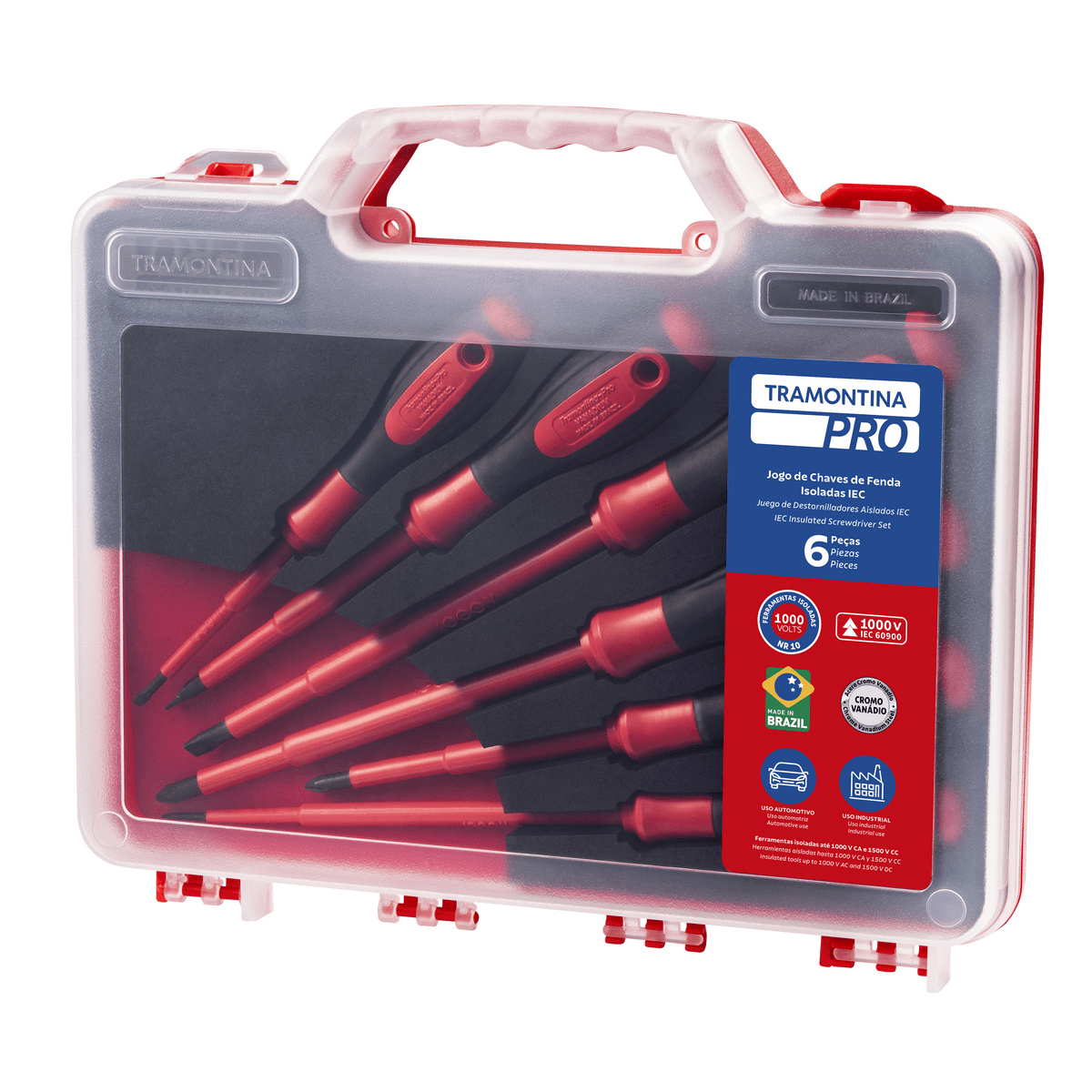Juego de Destornilladores Aislados IEC 6 Piezas Tramontina PRO - 443472212