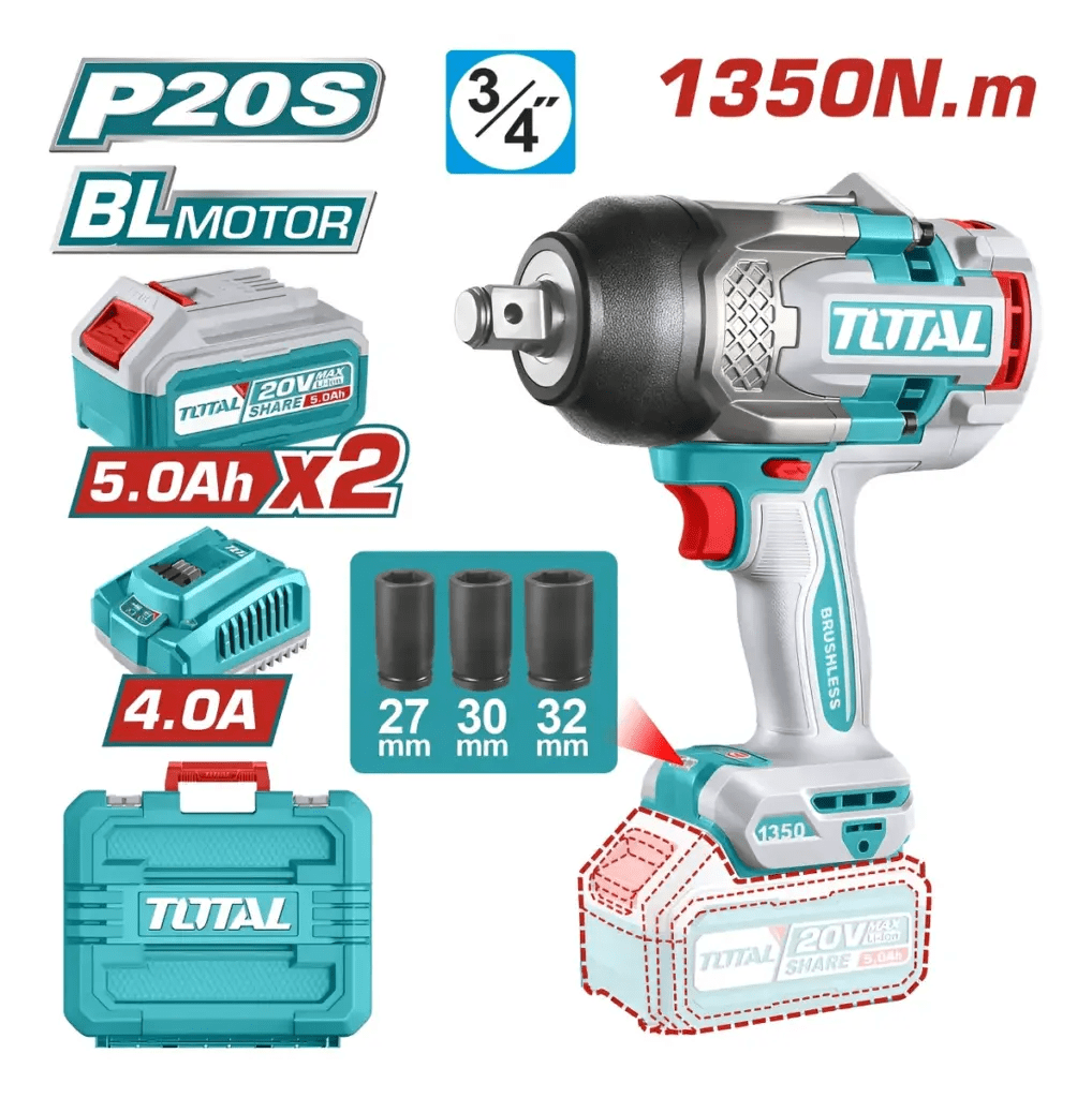 LLAVE DE IMPACTO INALÁMBRICA CON MOTOR BRUSHLESS DE 3/4