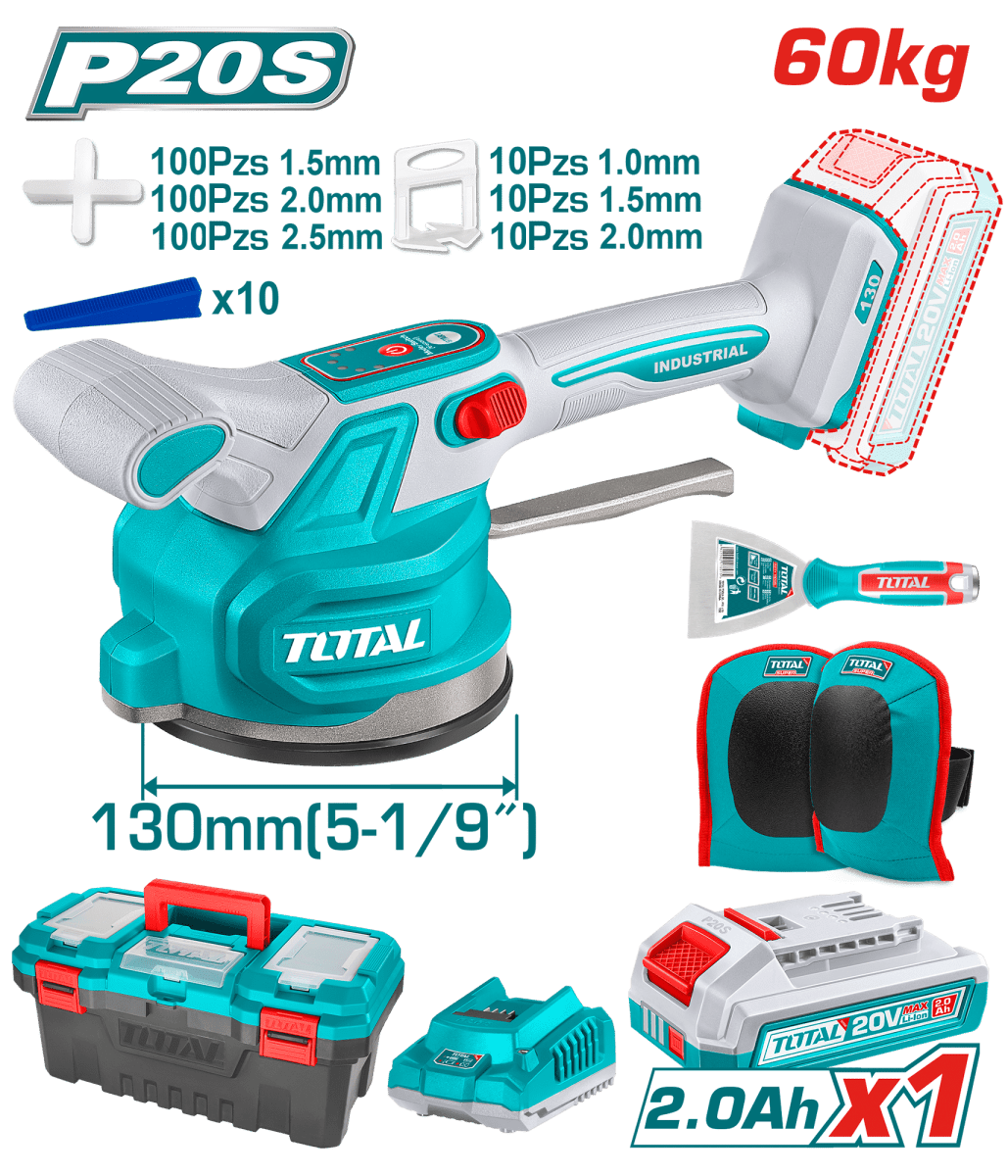 VIBRADOR BALDOSAS 20V 130MM 0-10000RPM TOTAL - FT /TTVLI200181