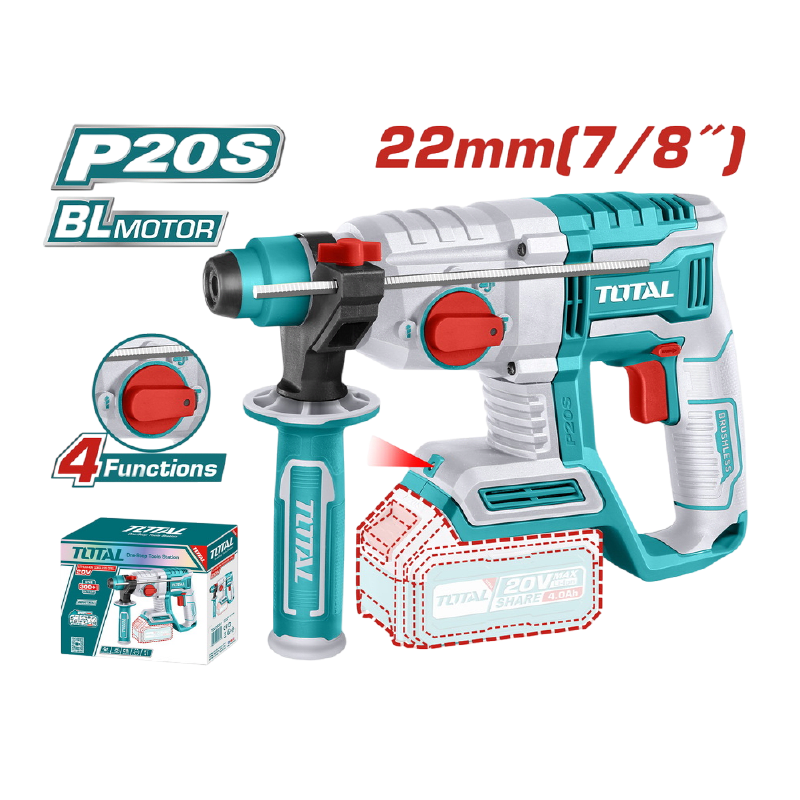 ROTOMARTILLO SDS+ 22MM 20V 2.0J 0-5400BPM BRUSHLESS 4FUNC INDUSTRIAL1
