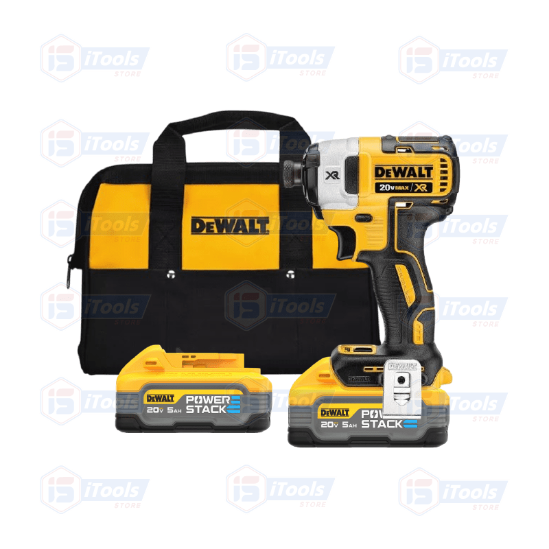 ATORNILLADOR DE IMPATO 20V 205NM DEWALT PACK BAT 5AH POWERSTAK + MALETA1