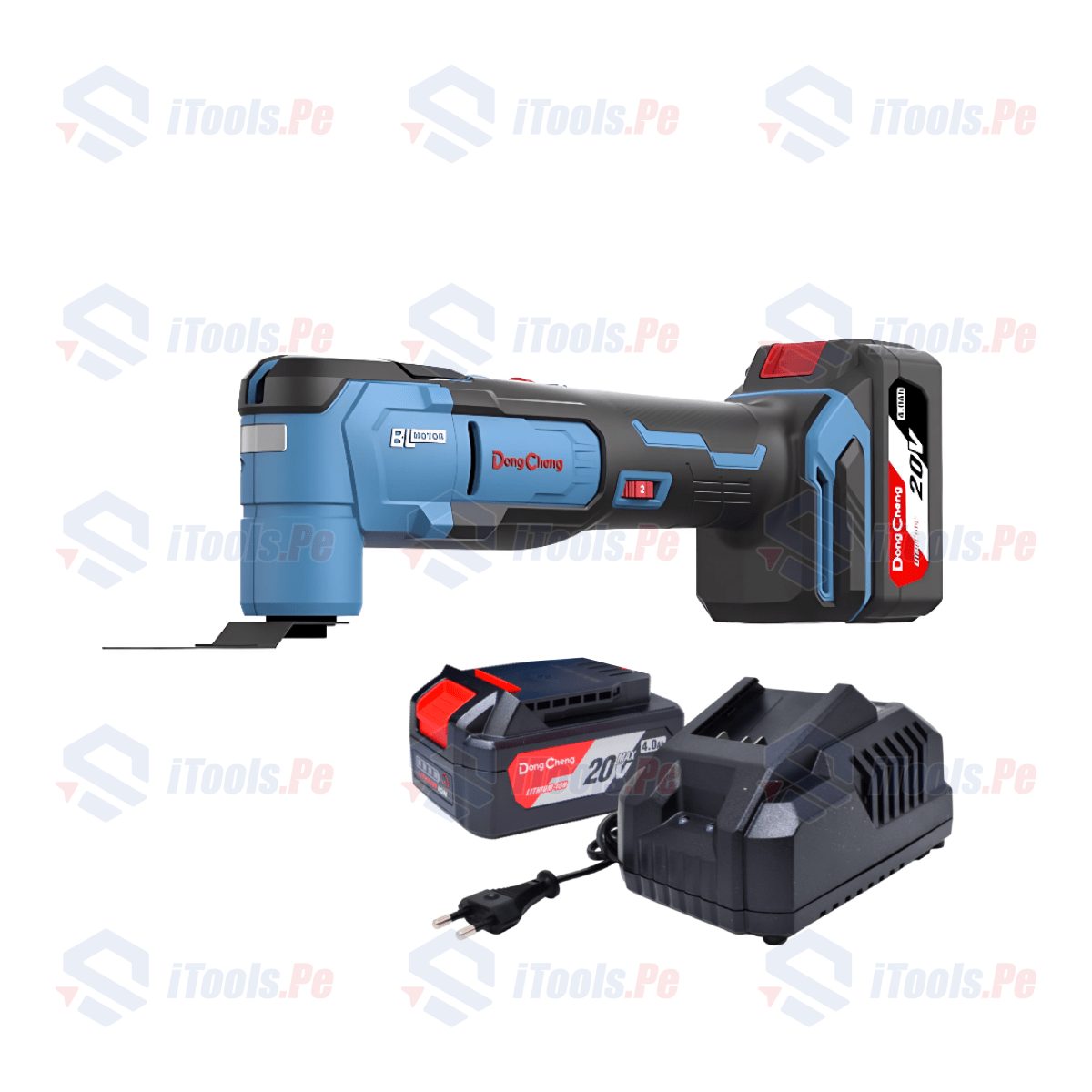 KIT MULTIHERRAMIENTAS SIERRA OSCILANTE INALAMBRICO 20V 4AH 400W DONGCHENG / DCMD20EM3