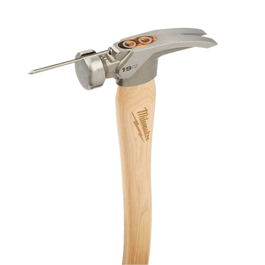 Martillo carpintero 19 oz con mango de madera cara lisa  MILWAUKEE / 48-22-95192