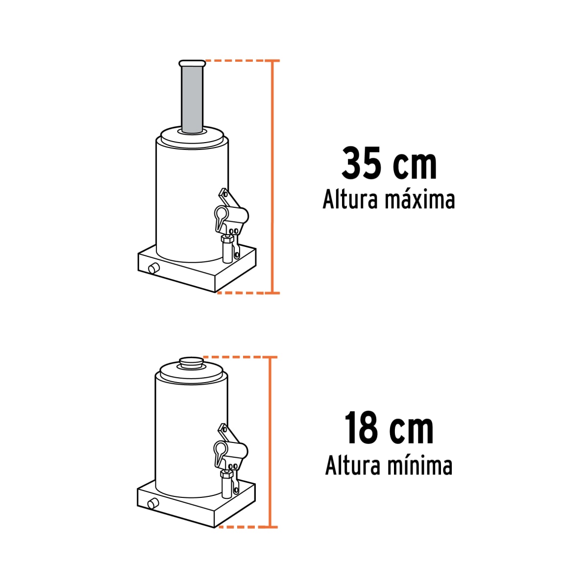 Gata Hidráulica de botella de 2 Ton / 14810 Truper 148102