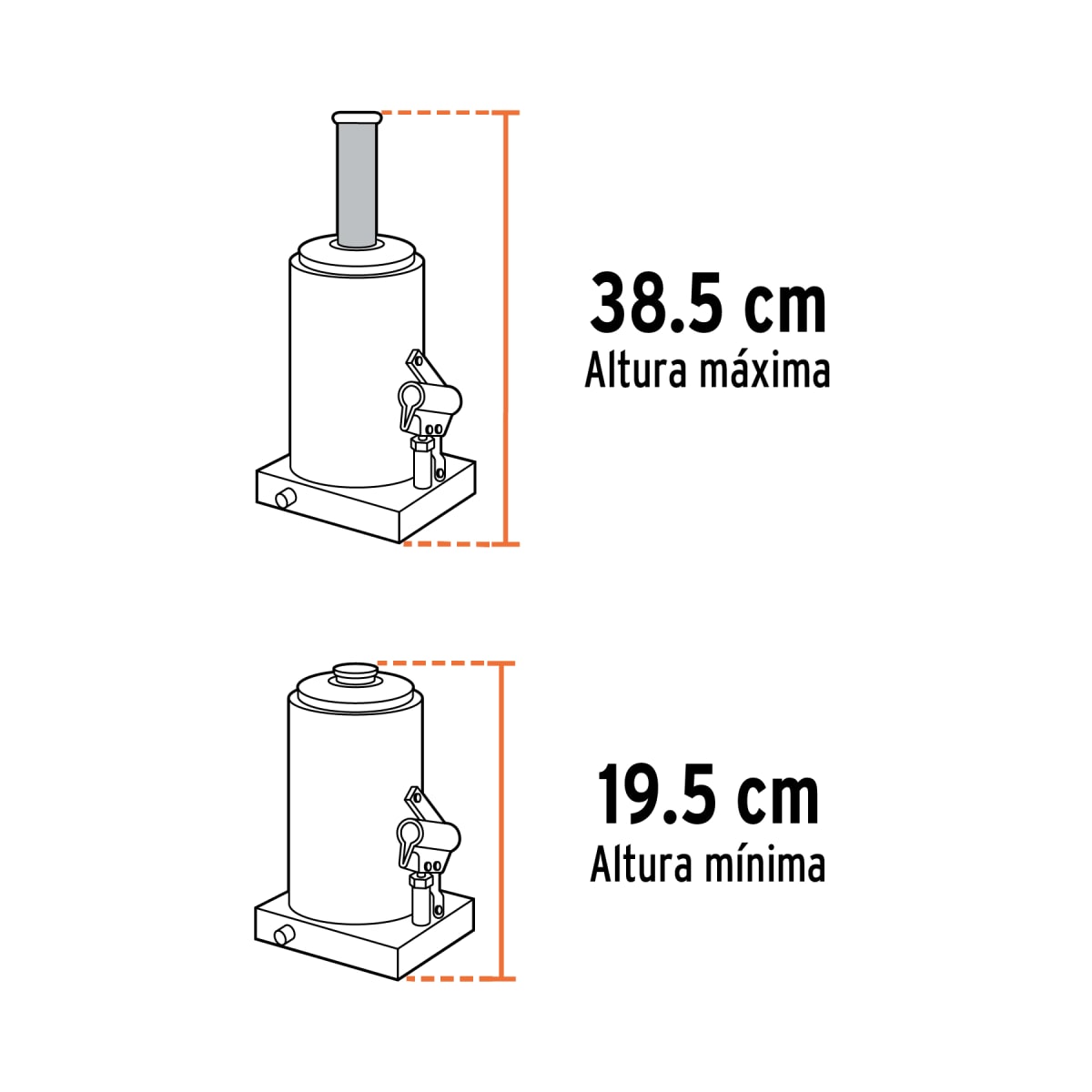 Gata hidráulica de botella de 4 Ton, Truper 148122