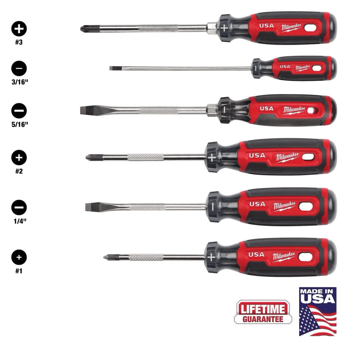 Juego de destornilladores con empuñadura acolchonada 6 pzs MILWAUKEE / MT200-61