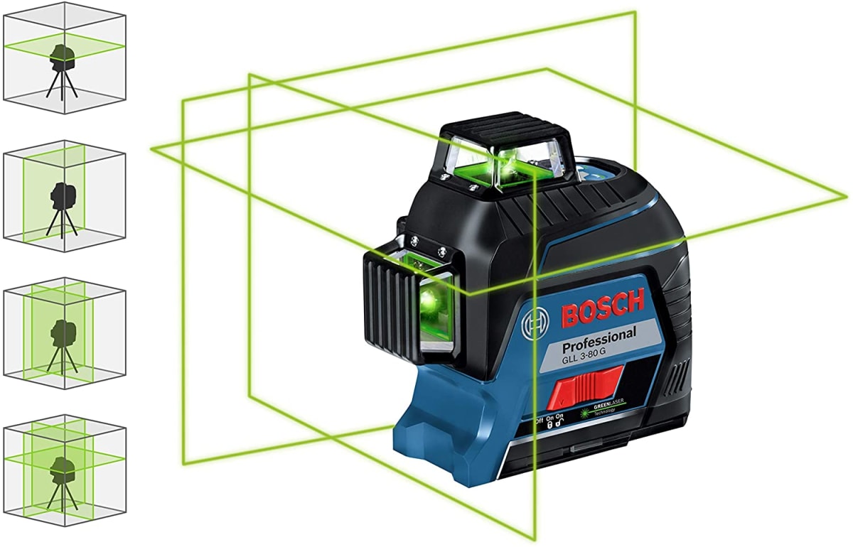 NIVEL LÁSER DE LÍNEAS VERDES 30 M 360° BOSCH GLL 3-80 G2