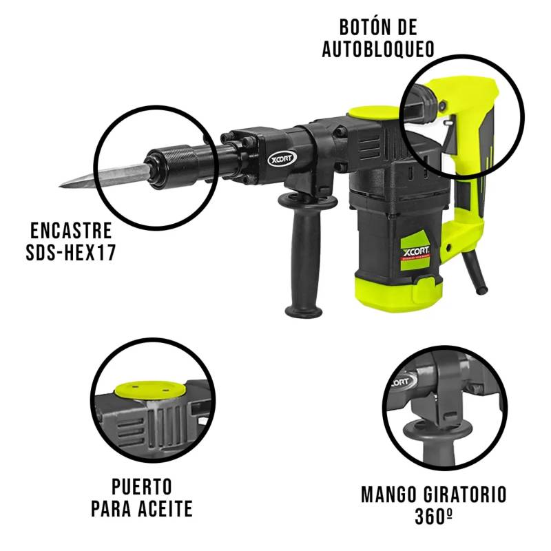 Martillo Demoledor Rotomartillo 1900w 15j Xcort Xzg02-451